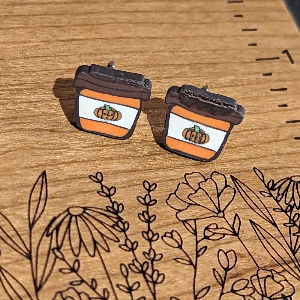 3 for $6 Item: Pumpkin Spiced Latte Clay Stud Earrings NEW!